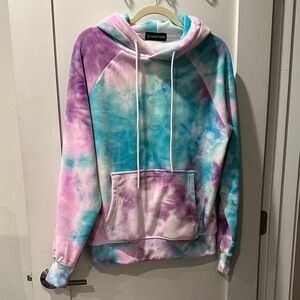 Tie-Dye Hoodie in Purple and Blue